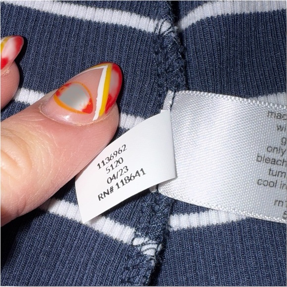 LANE BRYANT Classic Sleeveless Mock Neck Ribbed Tank - 18/20 Navy/White Stripe - Picture 13 of 14